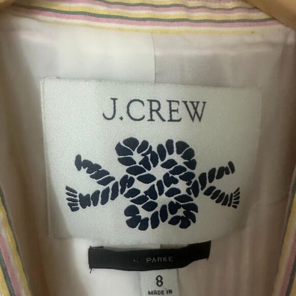 J. Crew Parke Classic Blazer In Seersucker Multicolor Stripe Size 8 - Picture 11 of 13